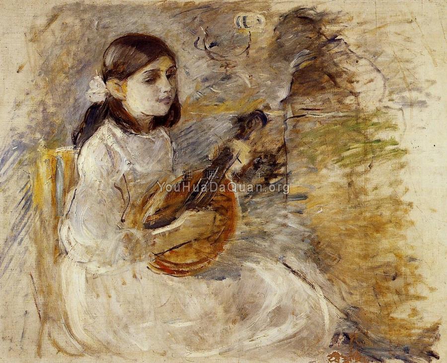 Girl Playing the Mandolin - 贝尔特·摩里索特
